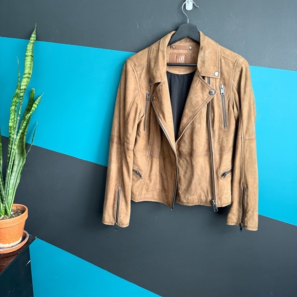 FRYE OAKLEY BIKER JACKET 100% suede leather - Picture 7 of 12